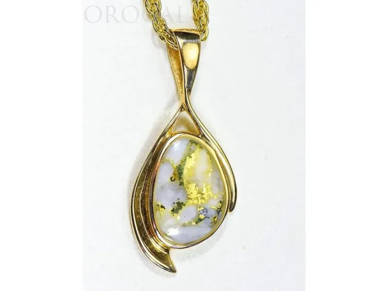 Orocal Gold Quartz Free Form Pendant- PN1117Q