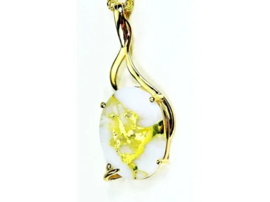Orocal Gold Quartz Large Round Pendant- PN1122Q