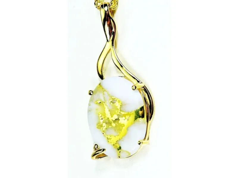 Orocal Gold Quartz Large Round Pendant- PN1122Q