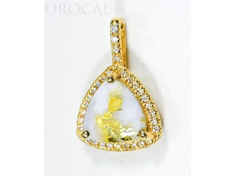 Orocal Gold Quartz Trillian Pendant With Diamonds- PN1123DQ