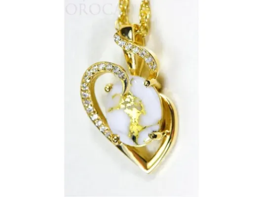 Orocal Gold Quartz Elegant Pendant With Diamonds- PN1129DQ