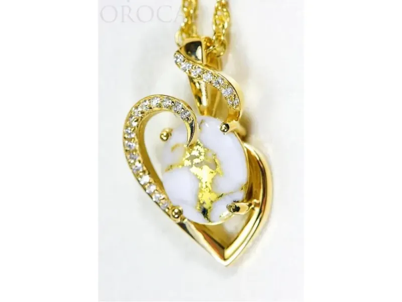 Orocal Gold Quartz Elegant Pendant With Diamonds- PN1129DQ