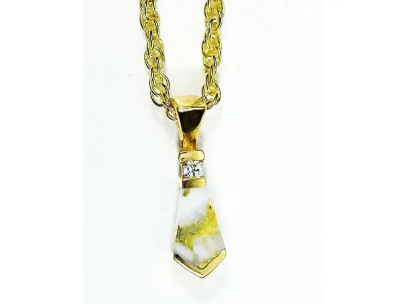 Orocal Gold Quartz Column Pendant- PN641D4QX