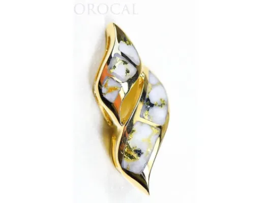 Orocal Gold Quartz Double Stripe Pendant - PN649QX