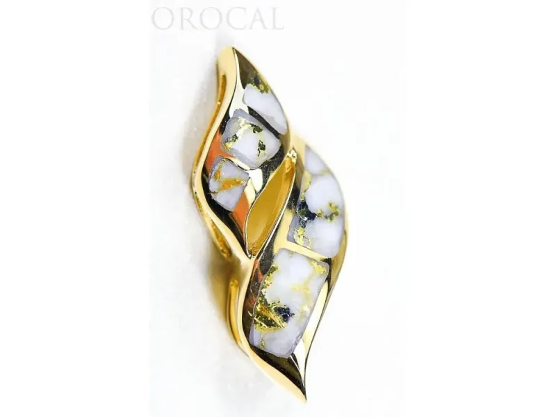 Orocal Gold Quartz Double Stripe Pendant - PN649QX