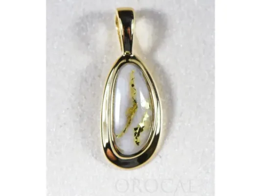 Orocal Gold Quartz Rounded Oval Pendant- PN762Q