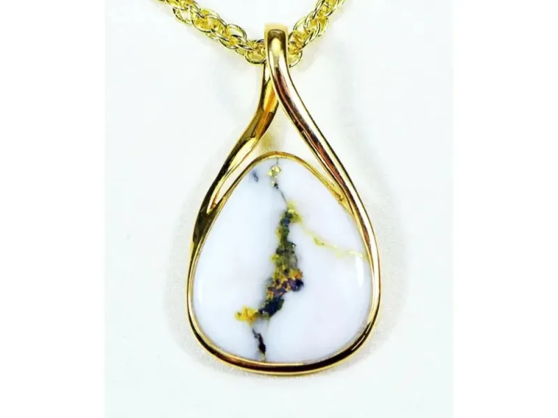 Orocal Gold Quartz Free Form Pendant- PN767QX