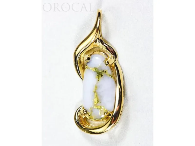 Orocal Gold Quartz Oval Pendant- PN784LQX