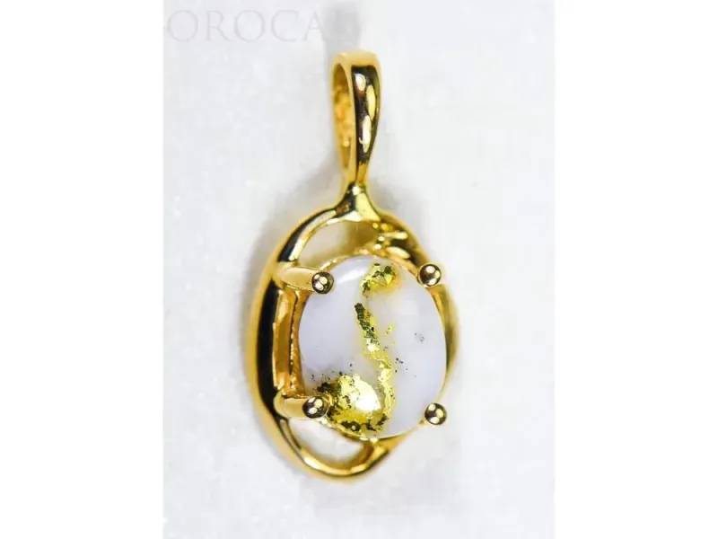 Orocal Gold Quartz Small Round Pendant- PN805XSQX