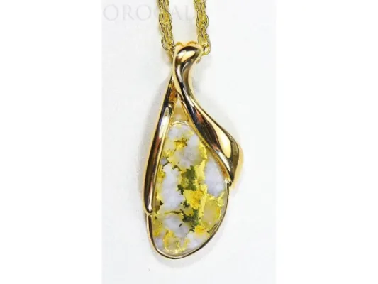 Orocal Gold Quartz Free Form Pendant- PN827QX