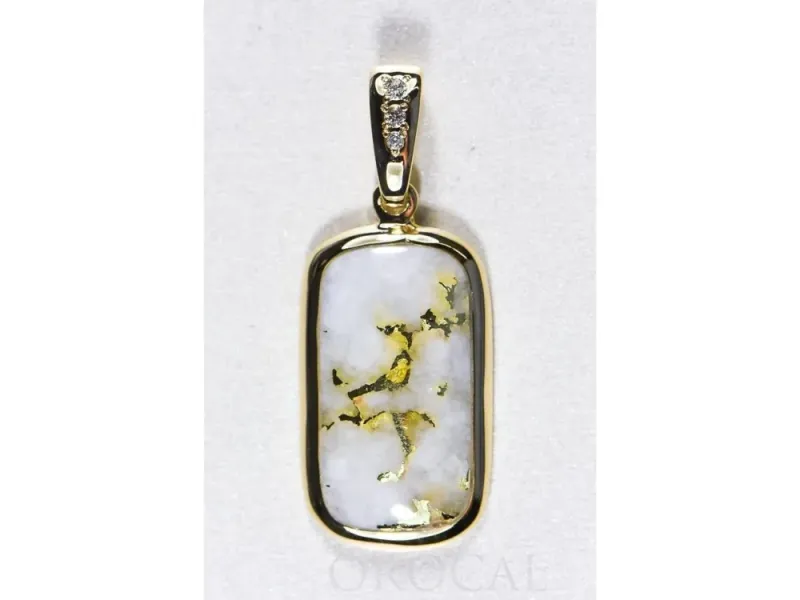 Orocal Gold Quartz Rounded Rectangular Pendant- PN851DQ