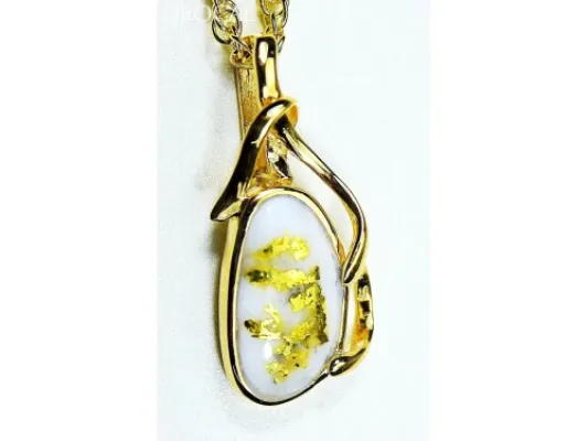 Orocal Gold Quartz Freeform Pendant- PN866QX
