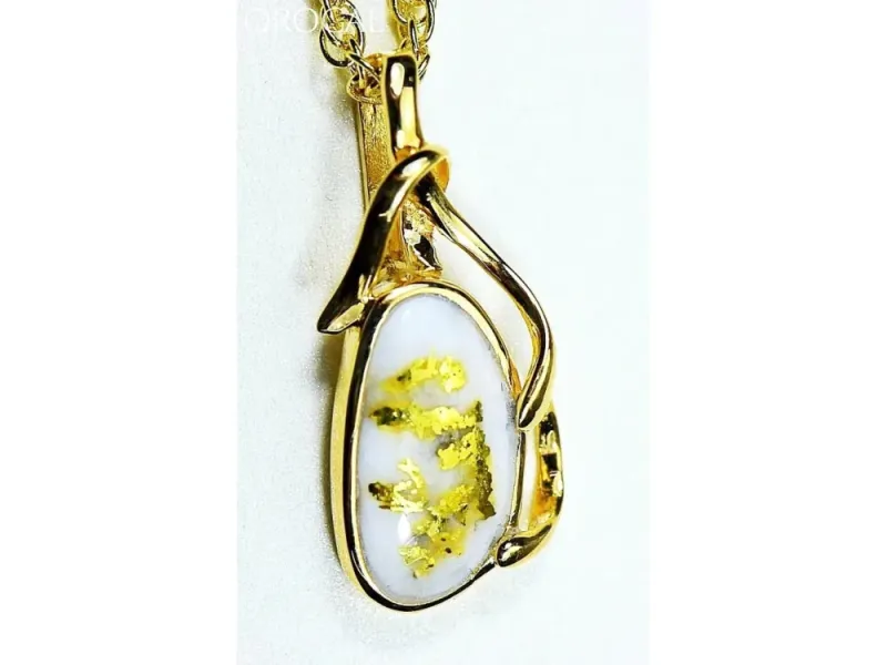 Orocal Gold Quartz Freeform Pendant- PN866QX