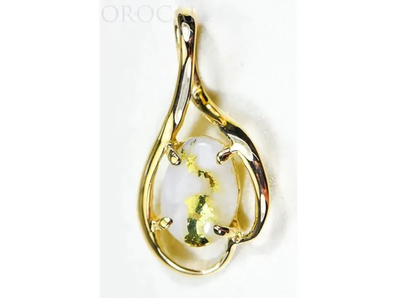 Orocal Gold Quartz Small Oval Pendant- PN867QX