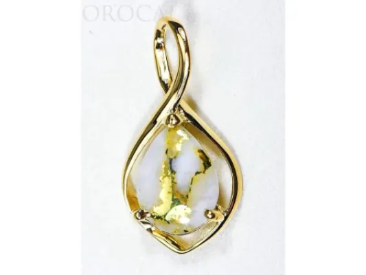Orocal Gold Quartz Pear-Shaped Pendant- PN868QX