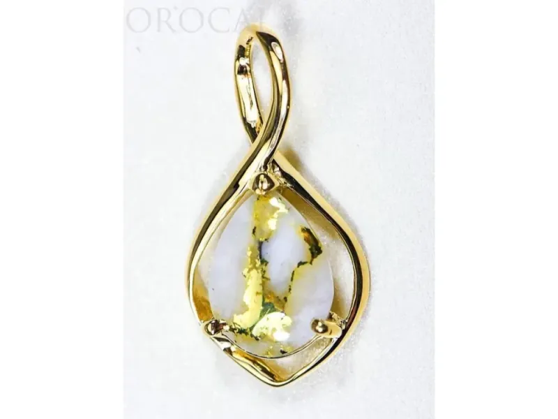 Orocal Gold Quartz Pear-Shaped Pendant- PN868QX