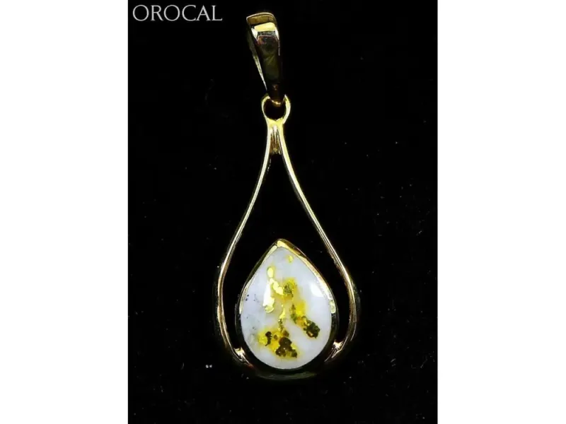 Orocal Gold Quartz Pear-Shaped Pendant- PN869QX