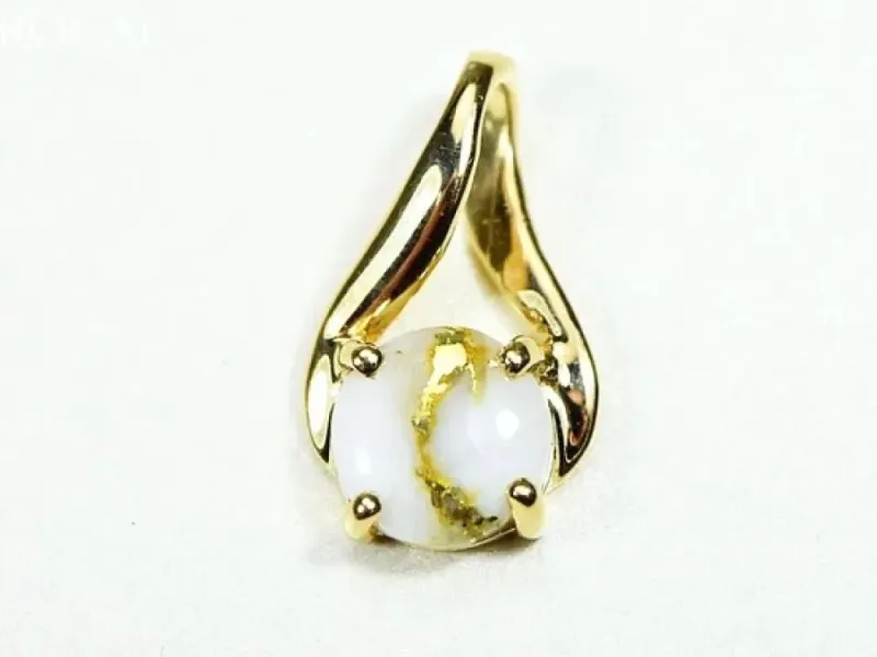 Orocal Gold Quartz Small Rounded Pendant- PN895Q