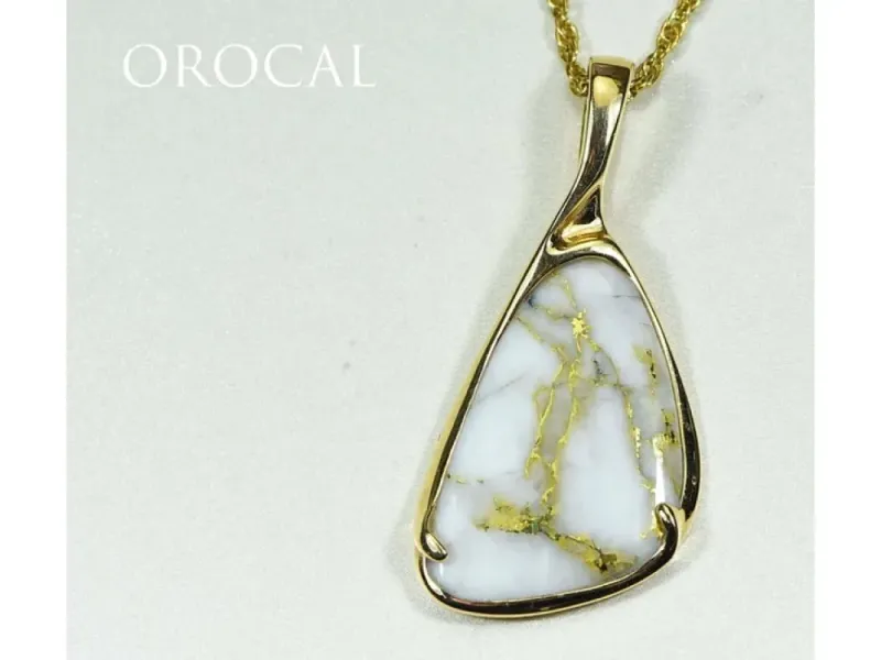 Orocal Gold Quartz Free- Form Pendant- PSC100QX