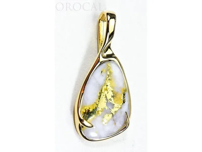 Orocal Gold Quartz Large Free- Form Pendant- PSC101QX