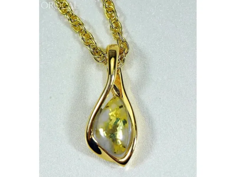 Orocal Gold Quartz Free-Form Pendant- PN601QX