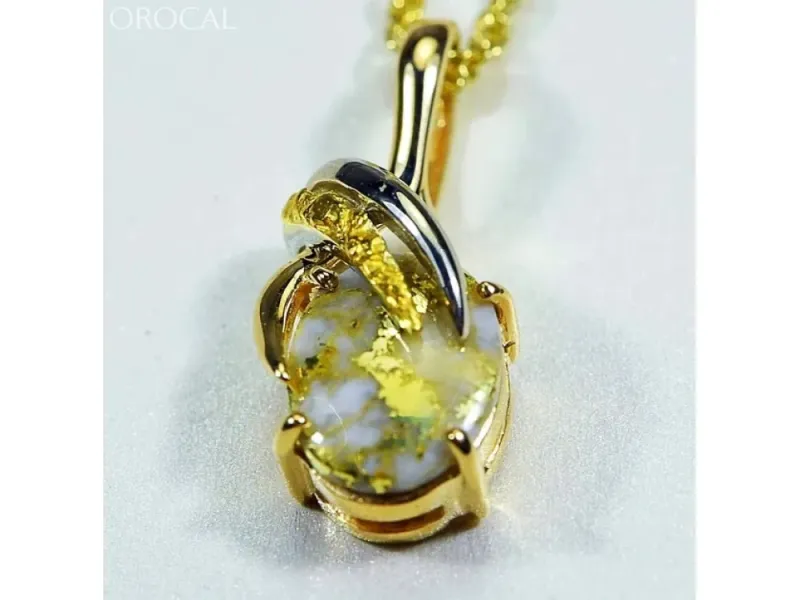 Orocal Gold Quartz Pendant With Gold Nugget- PN819NQX