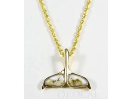 Orocal Gold Quartz Wide Whale Tail Pendant- PDLWT8HMQX