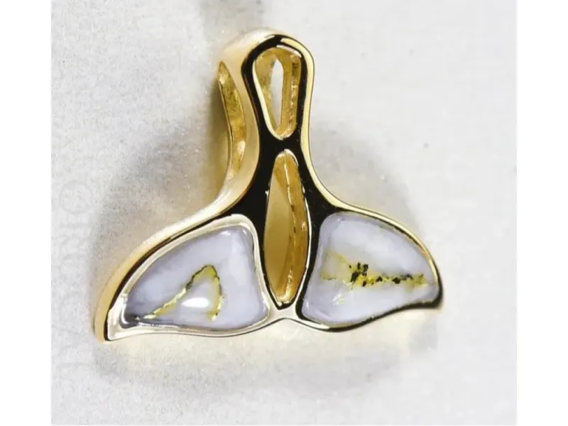 Orocal Gold Quartz Whale Tail Pendant- PWT24HQ