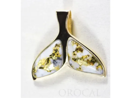 Orocal Gold Quartz Whale Tail Pendant- PWT35HQX