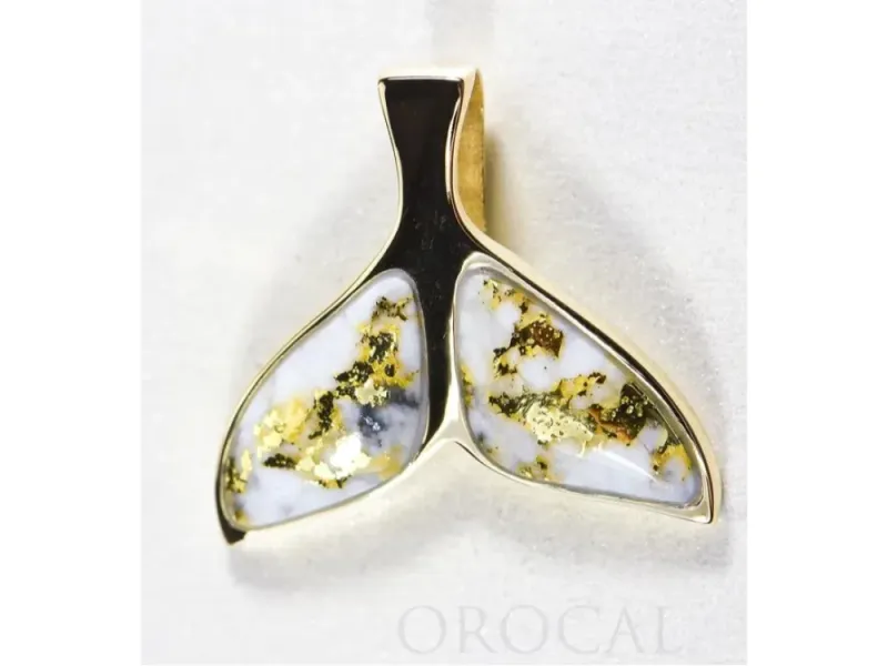 Orocal Gold Quartz Whale Tail Pendant- PWT35HQX