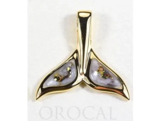 Orocal Gold Quartz Medium Whale Tail Pendant- PWT44LQ