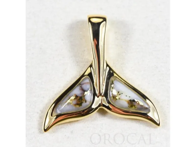 Orocal Gold Quartz Whale Tail Pendant- PWT44SQ