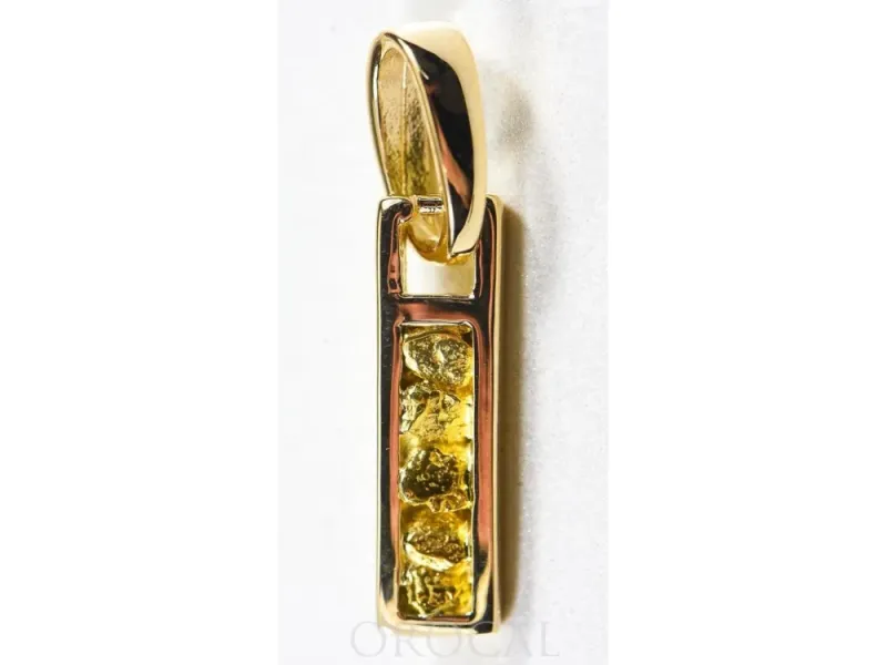 Orocal Gold Nugget Column Pendant - PN1099N