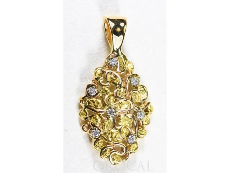Orocal Gold Nugget Free-Form Pendant With Diamonds - PN239D14X