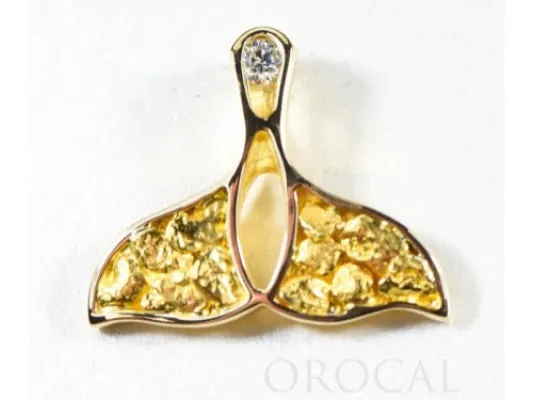 Orocal Gold Nugget Full Whales Tail With 1 Diamond - PWT26DNX