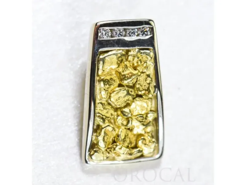 Orocal Gold Nugget Rectangular Pendant - PN892DNWX