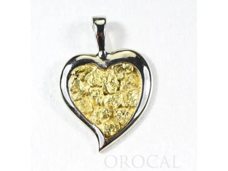 Orocal Gold Nugget Heart Pendant - PH12W