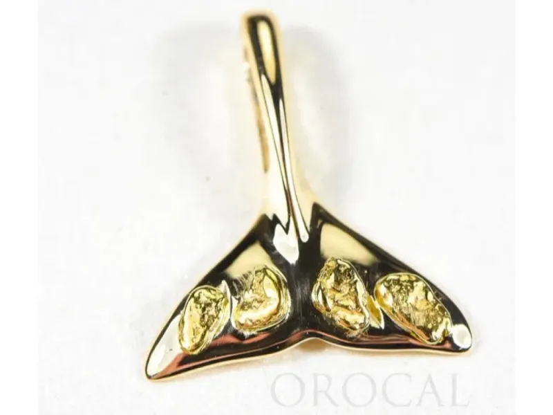 Orocal 4 piece Gold Nugget Whale Tail Pendant- PWT101X