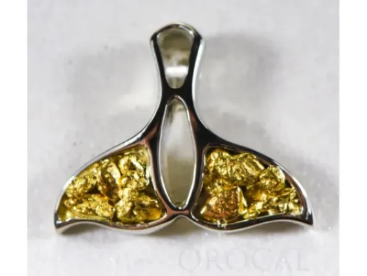 Orocal Gold Nugget Small Full Whale Tail Pendant- PWT24WX