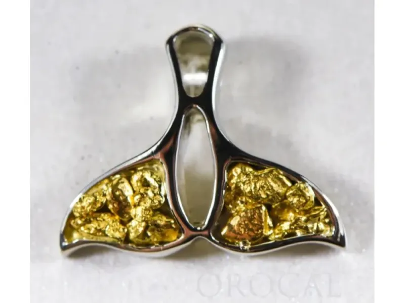 Orocal Gold Nugget Small Full Whale Tail Pendant- PWT24WX