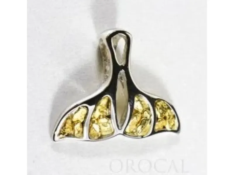 Orocal Gold Nugget Whale Tail Pendant- PWT25NWX