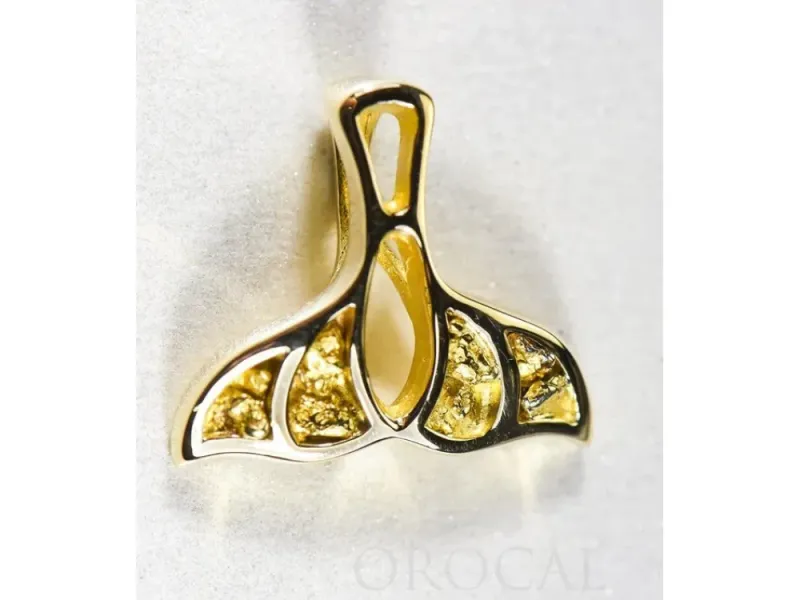 Orocal Gold Nugget Whale Tail Pendant- PWT21X