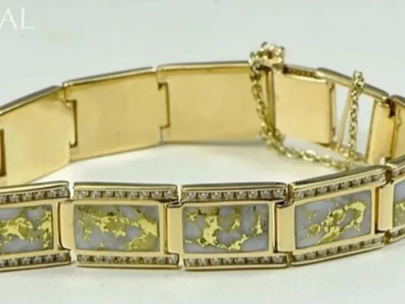 Orocal Gold Quart Bracelet With Channel Set Diamonds - B16MMDQ