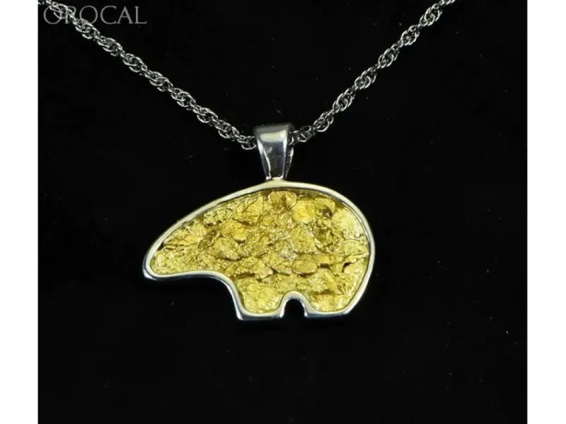 Orocal Gold Nugget Large Bear Pendant- PBR1JNSSX