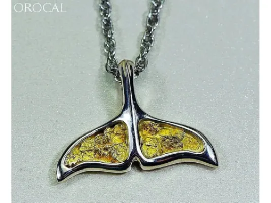 Orocal Gold Nugget Wide Whale Tail Pendant - PAJWT301NSS
