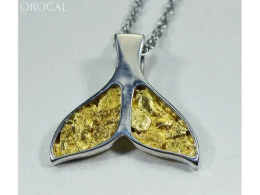Orocal Gold Nugget Full Whale Tail Pendant - PWT35NSSX