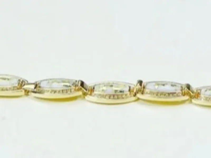 Orocal Gold Quartz Link Bracelet With Diamonds - BDLOV6MMD210Q