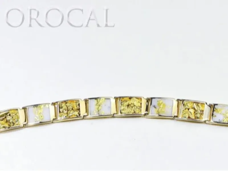 Orocal Gold Quartz and Gold Nugget Rectangular Bracelet - B12MMOLQL11