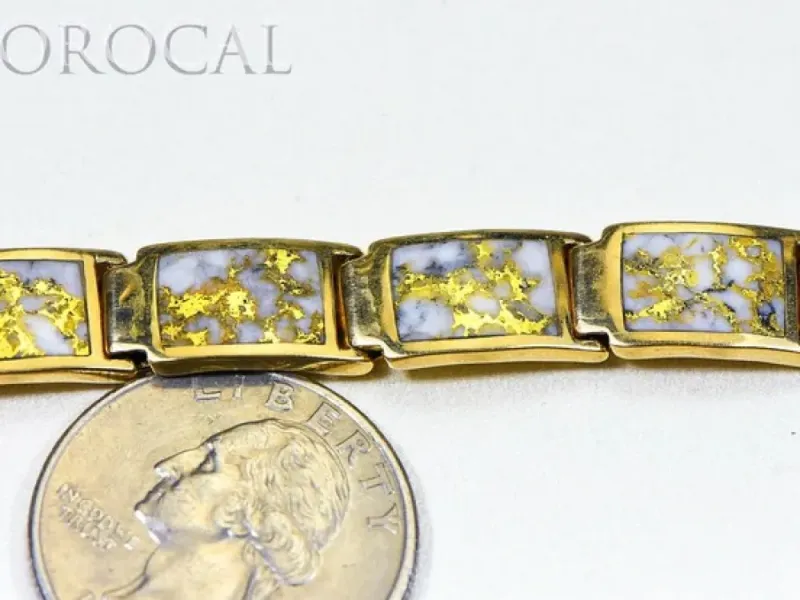 Orocal Gold Quartz Rectangular Bracelet - B9.5MMH11LQ