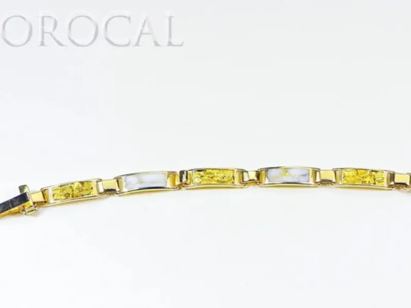 Orocal Gold Quartz With Alternating Gold Nugget Links Bracelet - B5.5MMOLQ